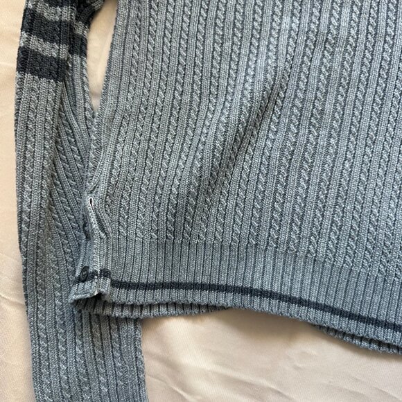 Thom Browne Grey Knitted Cropped Cardigan - Picture 9 of 9